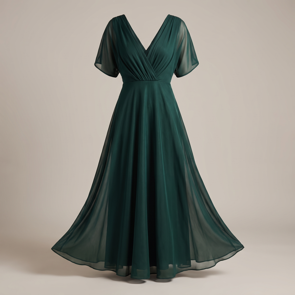 GRACEFUL V-NECK PARTY DRESS